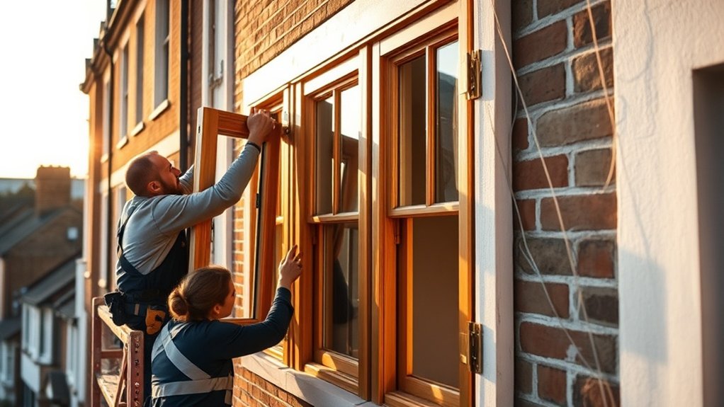 Wooden Window Installation Nine Elms